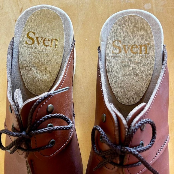 Sven Tan Laceup Clogs - Picture 5 of 9